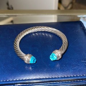 David Yurman Blue Topaz Cable Bracelet